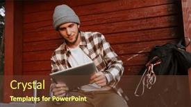  Presentation with man sitting bench - 