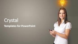  Presentation with new idea innovation - Colorful presentation theme enhanced with young smiling person presenting new backdrop and a  colored foreground