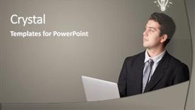  Presentation with homeless person poverty issue concept - Audience pleasing presentation theme consisting of young smiling person presenting new backdrop and a gray colored foreground