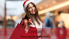  Presentation with night before christmas - PPT layouts consisting of young smiling woman doing shopping background and a crimson colored foreground
