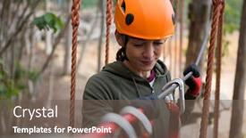  Presentation with cable - Slide deck with young-smiling-woman-holding-zip background and a gray colored foreground