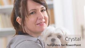  Presentation with aid - Amazing presentation theme having young-smiling-woman-wearing-deaf backdrop and a mint green colored foreground