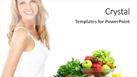  Presentation with frame of fruits and vegetables - Amazing presentation having young smiling woman with fruits backdrop and a white colored foreground