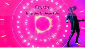  Presentation with soccer - Slide set having young-soccer-player-practicing-over background and a coral colored foreground