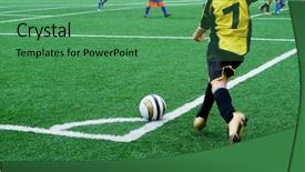 Presentation with corner - Cool new presentation with young soccer player backdrop and a ocean colored foreground