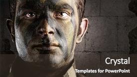  Presentation with painted by me nice - Beautiful PPT layouts featuring young soldier face paint backdrop and a tawny brown colored foreground