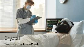  Presentation with wounded - PPT layouts consisting of young-soldier-with-wounded-head background and a light gray colored foreground