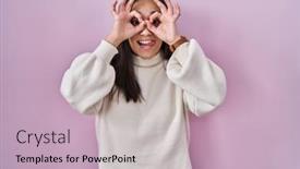  Presentation with asian - Presentation theme featuring young-south-asian-woman-standing background and a soft green colored foreground