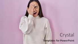  Presentation with face pain - Presentation theme featuring young-south-asian-woman-standing background and a  colored foreground