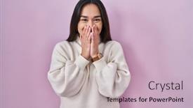  Presentation with scandal - Slides featuring young-south-asian-woman-standing background and a soft green colored foreground