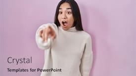  Presentation with asian - Presentation consisting of young-south-asian-woman-standing background and a light gray colored foreground