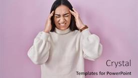  Presentation with migraine - Presentation with young-south-asian-woman-standing background and a soft green colored foreground