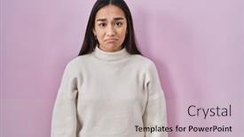  Presentation with woman crying - Theme enhanced with young-south-asian-woman-standing background and a  colored foreground