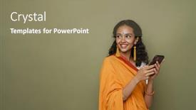  Presentation with asian - Beautiful slide set featuring young-south-asian-woman-wearing backdrop and a coral colored foreground