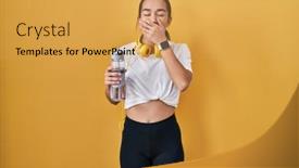  Presentation with drinking water - Slides consisting of young-south-asian-woman-wearing background and a yellow colored foreground