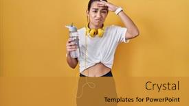  Presentation with drinking problem - PPT layouts having young-south-asian-woman-wearing background and a gold colored foreground