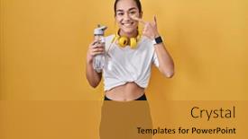  Presentation with nose - PPT theme having young-south-asian-woman-wearing background and a gold colored foreground