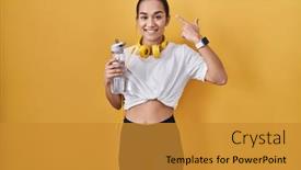  Presentation with thought - Slide set featuring young-south-asian-woman-wearing background and a gold colored foreground