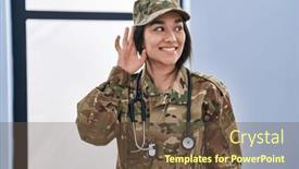  Presentation with hearing - Theme consisting of young-south-asian-woman-wearing background and a tawny brown colored foreground