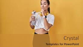  Presentation with drinking water - Theme featuring young-south-asian-woman-wearing background and a gold colored foreground