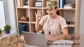  Presentation with asian - Slide set having young-south-asian-woman-wearing background and a coral colored foreground