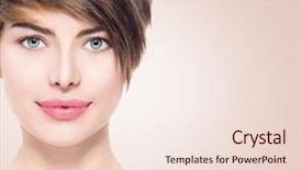  Presentation with hair spa - Presentation design enhanced with young spa woman with short background and a lemonade colored foreground