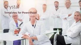  Presentation with scientific - Theme consisting of young-specialist-and-tight-knit background and a lemonade colored foreground