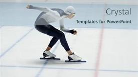  Presentation with rink - Presentation featuring young-speed-skater-bending-forwards background and a lemonade colored foreground