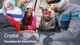  Presentation with young people in the club - PPT theme with young sport people looking map background and a gray colored foreground