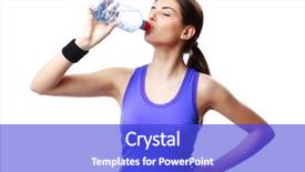  Presentation with drinking water - Amazing presentation having young sport woman drinking water backdrop and a cobalt blue colored foreground