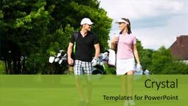  Presentation with golf course - Beautiful slide set featuring polar bear in summer arctic - franz josef land backdrop and a dark gray colored foreground