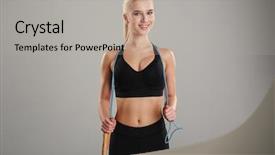 Presentation with holding hands old young - Audience pleasing PPT theme consisting of young sportsgirl holding skipping rope backdrop and a light gray colored foreground
