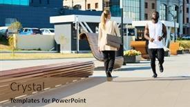  Presentation with road - Slide set enhanced with young-sportsman-in-activewear-jogging background and a coral colored foreground