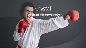  Presentation with kimono - Audience pleasing slides consisting of young-sportsman-in-kimono-practicing backdrop and a dark gray colored foreground