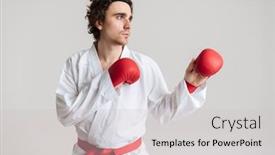  Presentation with kimono - Slides enhanced with young-sportsman-in-kimono-practicing background and a lemonade colored foreground