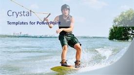  Presentation with safety training - Slide deck having young-sportsman-in-shorts-safety background and a sky blue colored foreground