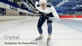  Presentation with skating - Slides with young-sportsman-in-uniform background and a light gray colored foreground