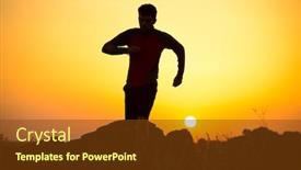  Presentation with active-lifestyle - Presentation theme enhanced with young-sportsman-running and a  colored foreground