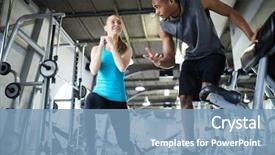  Presentation with sports coach - Slide deck enhanced with esport - african-american coach standing by sports background and a teal colored foreground