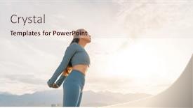  Presentation with stretch - Slide set enhanced with young-sportswoman-is-warming-up background and a lemonade colored foreground