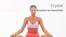  Presentation with pcos woman - PPT layouts having young-sporty-attractive-woman-practicing background and a white colored foreground