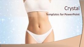  Presentation with christmas girl - Audience pleasing PPT layouts consisting of young sporty fit and beautiful girl in sporty underwear over christmas background with snow backdrop and a lemonade colored foreground