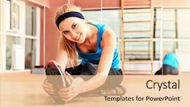  Presentation with exercises - Slide deck enhanced with young sporty woman doing exercises background and a lemonade colored foreground