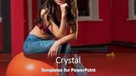  Presentation with sporty - Cool new PPT layouts with young sporty woman in fitness club backdrop and a tawny brown colored foreground