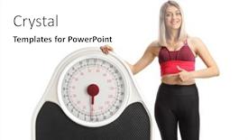  Presentation with weight - PPT theme having young-sporty-woman-leaning background and a white colored foreground