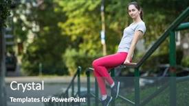 Presentation with ethnicity - Amazing slide set having young sporty woman sitting on the railing of the stairs in the alley in beautiful summer day sport fitness model caucasian ethnicity outdoors fitness and healthy lifestyle backdrop and a ocean colored foreground