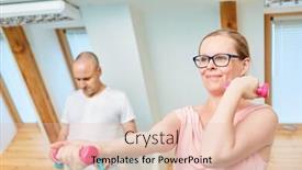  Presentation with build - Amazing slide set having young-sporty-woman-training backdrop and a lemonade colored foreground