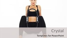  Presentation with pilates - Beautiful PPT layouts featuring young-sporty-woman-with-perfect backdrop and a light gray colored foreground