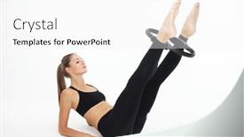 Presentation with pilates - Slide set featuring young-sporty-woman-with-perfect background and a white colored foreground