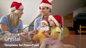  Presentation with atmosphere - Cool new slide set with young-spouses-having-good-time backdrop and a coral colored foreground